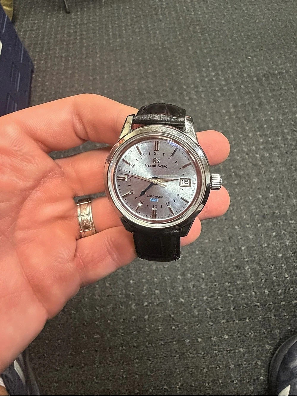 GS Mod Seiko Automatic Watch in Black & Silver